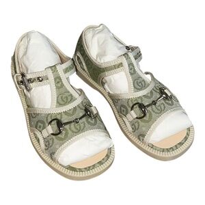 Gucci Horsebit canvas sandals